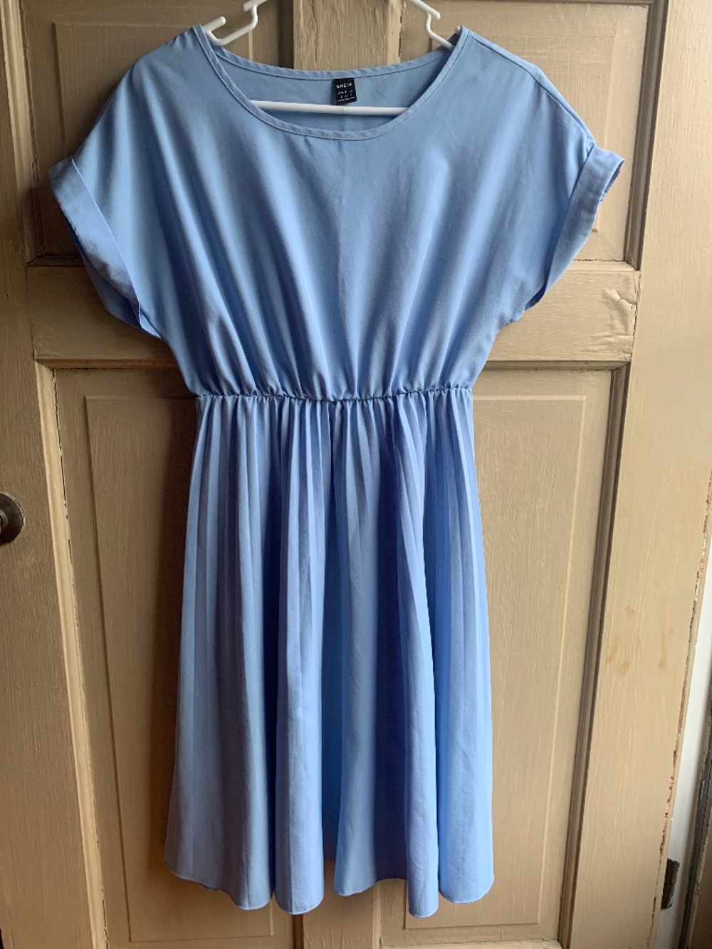 Light Blue Pleated Dress